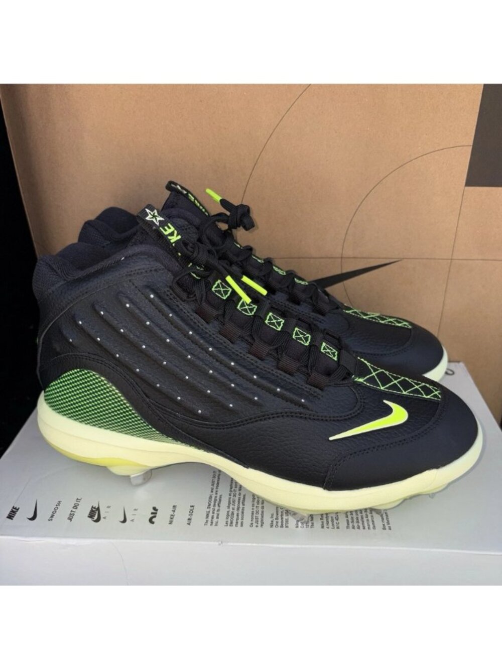 NEW Nike Griffey 2 Metal Baseball Cleats Black Volt UNRELEASED HF3840-001 Sz 9.5
